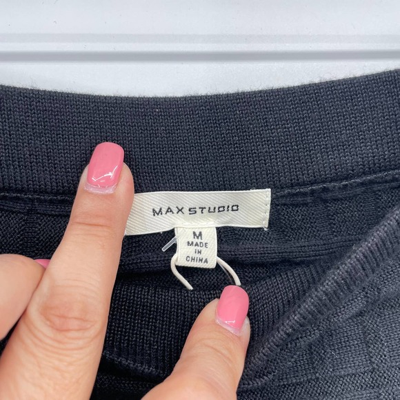 Max Studio Women Black Textured Sweater Skirt - Picture 5 of 8